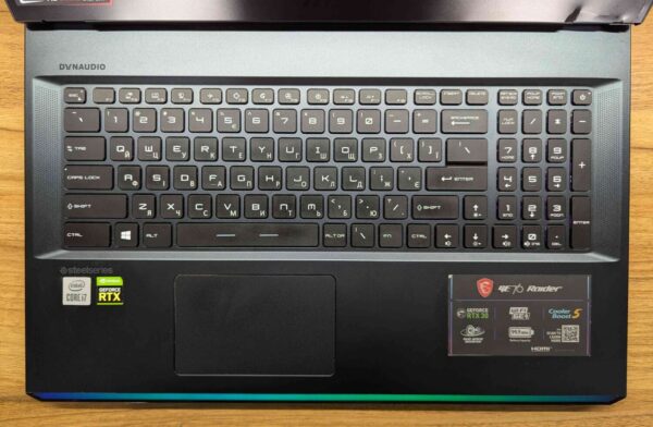 Ігровий ноутбук Б-клас MSI MS-17K2 / 17.3" (1920x1080) IPS / Intel Core i7-10750H (6 (12) ядер по 2.6 - 5.0 GHz) / 32 GB DDR4 / 1000 GB SSD / nVidia GeForce RTX 3070, 8 GB GDDR6, 256-bit / WebCam / Windows 10 - Зображення 4