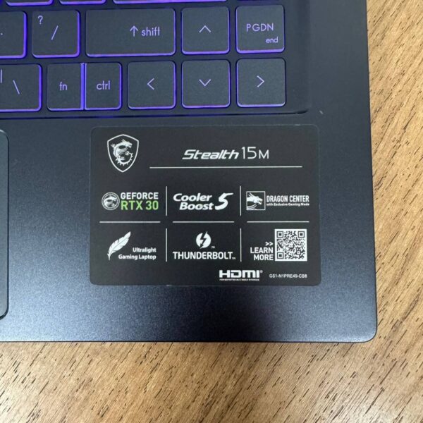 Ігровий ноутбук Б-клас MSI Stealth 15M A11UEKV / 15.6" (1920x1080) IPS / Intel Core i7-11375H (4 (8) ядра по 3.0 - 5.0 GHz) / 16 GB DDR4 / 512 GB SSD NVMe / nVidia GeForce RTX 3060, 6 GB GDDR6, 192-bit / WebCam - Зображення 9