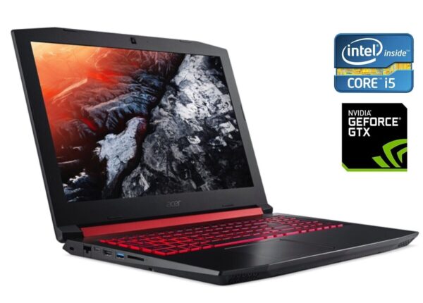Ігровий ноутбук Б-клас Acer Nitro 5 AN515-51 / 15.6" (1920x1080) IPS / Intel Core i5-7300HQ (4 ядра по 2.5 - 3.5 GHz) / 16 GB DDR4 / 500 GB SSD / nVidia GeForce GTX 1050, 2 GB GDDR5, 128-bit / WebCam