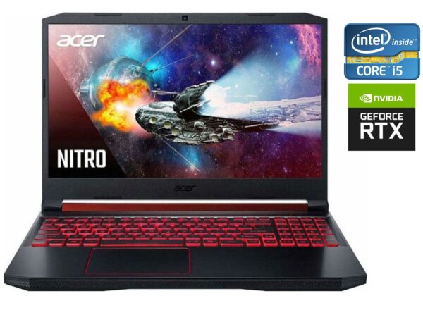 Ігровий ноутбук Б-клас Acer Nitro 5 AN515-54 / 15.6" (1920x1080) IPS / Intel Core i5-9300H (4 (8) ядра по 2.4 - 4.1 GHz) / 16 GB DDR4 / 512 GB SSD NVMe / nVidia GeForce RTX 2060, 6 GB GDDR6, 192-bit / WebCam