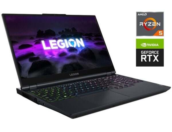 Ігровий ноутбук Lenovo Legion 5 15ACH6H / 15.6" (1920x1080) IPS / AMD Ryzen 5 5600H (6 (12) ядер по 3.3 - 4.2 GHz) / 16 GB DDR4 / 1000 GB SSD / nVidia GeForce RTX 3050, 4 GB GDDR6, 128-bit / WebCam