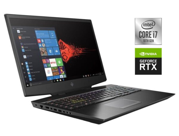 Ігровий ноутбук Б-клас HP Omen 17t-cb100 / 17.3" (3840x2160) IPS / Intel Core i7-10750H (6 (12) ядер по 2.6 - 5.0 GHz) / 16 GB DDR4 / 512 GB SSD NVMe / nVidia GeForce RTX 2060, 6 GB GDDR6, 192-bit / WebCam