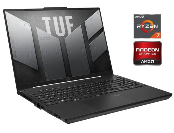 Ігровий ноутбук Asus TUF Gaming Advantage A16 FA617NS / 16" (1920x1200) IPS / AMD Ryzen 7 7735HS (8 (16) ядер по 3.2 - 4.75 GHz) / 16 GB DDR5 / 512 GB SSD NVMe / AMD Radeon RX 7600S, 8 GB GDDR6, 128-bit / WebCam