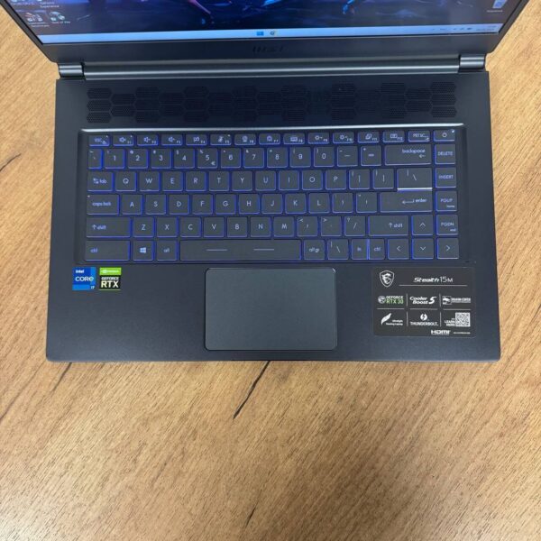 Ігровий ноутбук Б-клас MSI Stealth 15M A11UEKV / 15.6" (1920x1080) IPS / Intel Core i7-11375H (4 (8) ядра по 3.0 - 5.0 GHz) / 16 GB DDR4 / 512 GB SSD NVMe / nVidia GeForce RTX 3060, 6 GB GDDR6, 192-bit / WebCam - Зображення 7