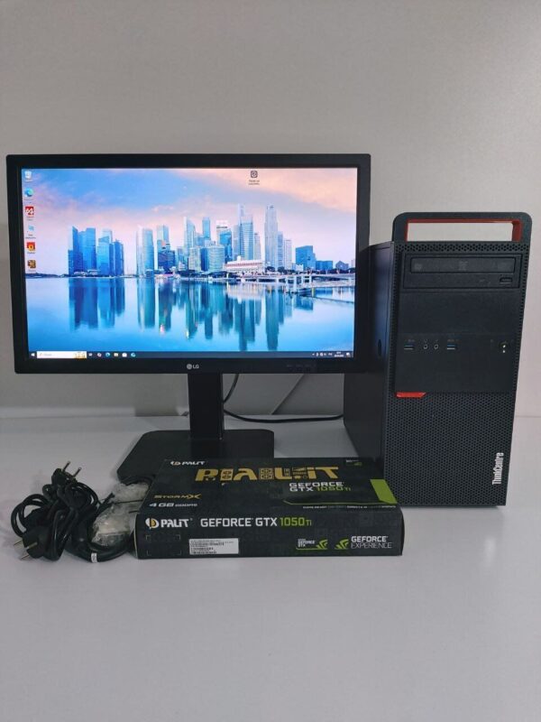 Комплект: Lenovo ThinkCentre M800 Tower / Intel Core i5-6500 (4 ядра по 3.2 - 3.6 GHz) / 16 GB DDR4 / 240 GB SSD + 512 GB SSD / nVidia GeForce GTX 1050 Ti, 4 GB GDDR5, 128-bit / DVD-ROM + Монитор LG 24MB37PM-B / 24" (1920x1080) IPS + Кабелі DVI та живленн