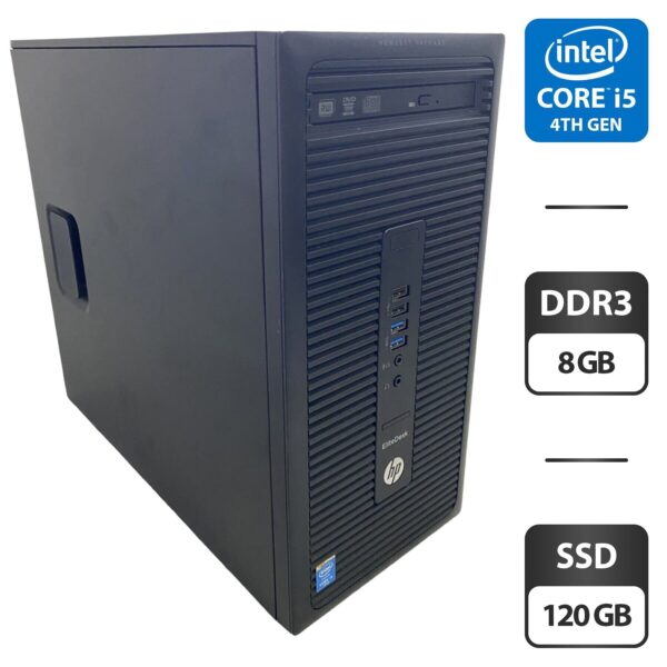 Комп'ютер HP EliteDesk 700 G1 Tower / Intel Core i5-4590 (4 ядра по 3.0 - 3.7 GHz) / 8 GB DDR3 / 120 GB SSD / Intel HD Graphics 4600 / DVD-ROM
