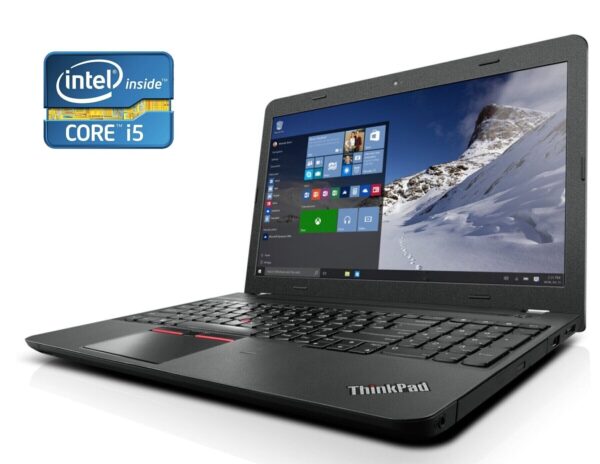 Ноутбук Б-клас Lenovo ThinkPad E560 / 15.6" (1366x768) TN / Intel Core i5-6200U (2 (4) ядра по 2.3 - 2.8 GHz) / 4 GB DDR3 / 128 GB SSD / Intel HD Graphics 520 / WebCam