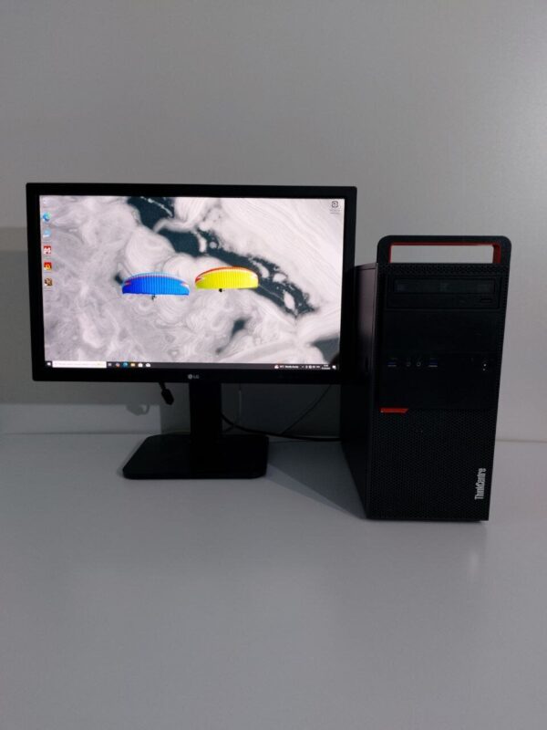 Комплект: Lenovo ThinkCentre M800 Tower / Intel Core i3-6100 (2 (4) ядра по 3.7 GHz) / 16 GB DDR4 / 250 GB SSD + 300 GB SSD / Sapphire Radeon RX 550, 4 GB GDDR5, 128-bit / DVD-ROM + Монітор LG 24MB37PM-B / 24" (1920x1080) IPS + Кабелі, Wi-Fi адаптер - Зображення 2