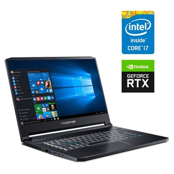 Ігровий ноутбук Б-клас Acer Predator PT515-51 / 15.6" (1920x1080) IPS / Intel Core i7-8750H (6 (12) ядер по 2.2 - 4.1 GHz) / 16 GB DDR4 / 480 GB SSD / nVidia GeForce RTX 2060, 6 GB GDDR6, 192-bit / WebCam + Бездротова мишка