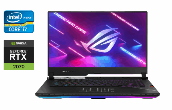 Ігровий ноутбук Asus ROG Strix G533Z / 15.6" (1920x1080) IPS / Intel Core i7-9750H (6 (12) ядер по 2.6 - 4.5 GHz) / 16 GB DDR4 / 1000 GB SSD / nVidia GeForce RTX 2070, 8 GB GDDR6, 256-bit / WebCam / Windows 10