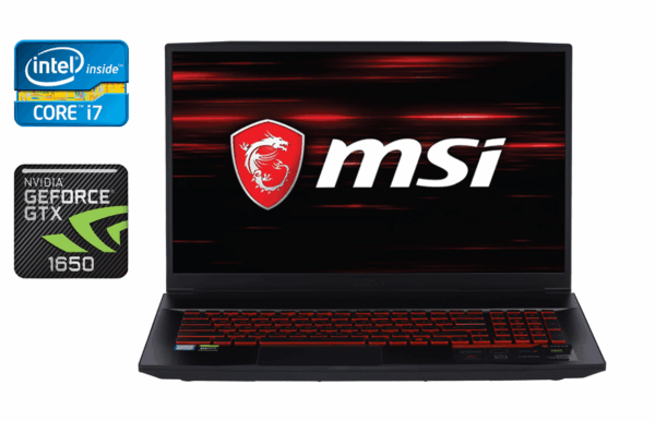 Ігровий ноутбук Б-клас MSI MS-17F2 / 17.3" (1920x1080) IPS / Intel Core i7-9750H (6 (12) ядер по 2.6 - 4.5 GHz) / 16 GB DDR4 / 480 GB SSD / nVidia GeForce GTX 1650, 4 GB GDDR6, 128-bit / WebCam / Windows 10