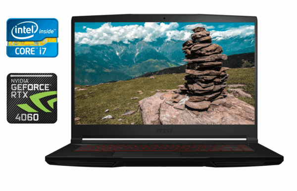 Ігровий ноутбук MSI GF63 12VF / 15.6" (1920x1080) IPS / Intel Core i7-12650H (10 (16) ядер по 3.5 - 4.7 GHz) / 32 GB DDR4 / 1000 GB SSD / nVidia GeForce RTX 4060, 8 GB GDDR6, 128-bit / WebCam / Windows 11