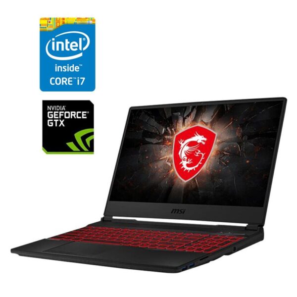 Ігровий ноутбук MSI GL65 9SDK / 15.6" (1920x1080) IPS / Intel Core i7-9750H (6 (12) ядер по 2.6 - 4.5 GHz) / 16 GB DDR4 / 480 GB SSD / nVidia GeForce GTX 1660 Ti, 6 GB GDDR6, 192-bit / WebCam