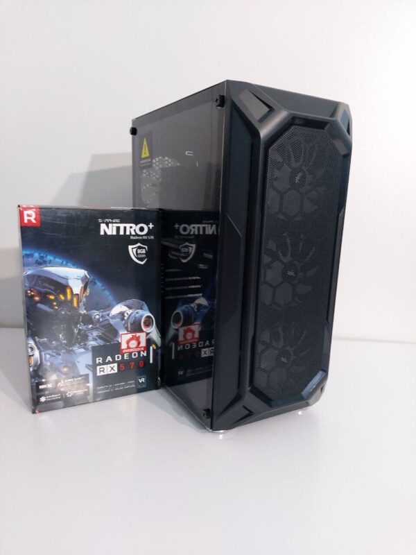 Ігровий ПК 1stPlayer FireBase X6 Tower / Intel Core i5-8500 (6 ядер по 3.0 - 4.1 GHz) / 16 GB DDR4 / 128 GB SSD M.2 + 512 GB SSD / AMD Radeon RX 570, 8 GB GDDR5, 256-bit / 500W + Кабелі (DVI та живлення) - Зображення 3