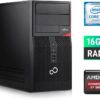 Ігровий ПК Fujitsu Tower / Intel Core i7-6700 (4 (8) ядра по 3.4 - 4.0 GHz) / 16 GB DDR4 / 250 GB SSD + 1000 GB HDD / AMD Radeon RX 580, 8 GB GDDR5, 256-bit + Windows 10 в подарунок