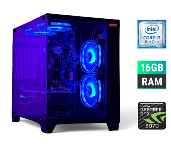 Ігровий ПК Tower / Intel Core i7-8700K (6 (12) ядер по 3.7 - 4.7 GHz) / 16 GB DDR4 / 500 GB SSD / nVidia GeForce RTX 3070, 8 GB GDDR6, 256-bit