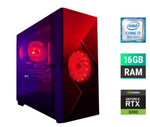 Ігровий ПК Tower / Intel Core i7-8700K (6 (12) ядер по 3.7 - 4.7 GHz) / 16 GB DDR4 / 500 GB SSD / nVidia GeForce RTX 3080, 10 GB GDDR6X, 320-bit
