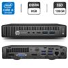 Неттоп HP EliteDesk 800 G2 Desktop Mini PC USFF / Intel Core i3-6100T (2 (4) ядра по 3.2 GHz) / 8 GB DDR4 / 128 GB SSD / Intel HD Graphics 530 + Блок живлення