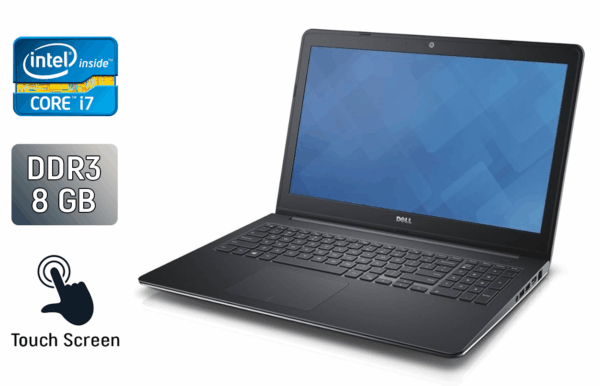 Ноутбук Б-клас Dell Inspiron 15-5547 / 15.6" (1366x768) TN Touch / Intel Core i7-4510U (2 (4) ядра по 2.0 - 3.1 GHz) / 8 GB DDR3 / 240 GB SSD / Intel HD Graphics 4400 / WebCam / Windows 10