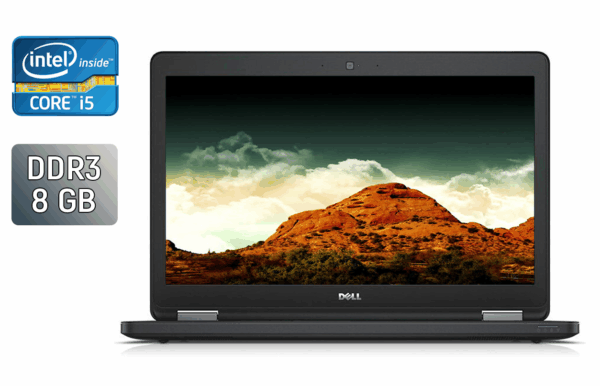 Ноутбук Б-клас Dell Latitude E5550 / 15.6" (1920x1080) IPS / Intel Core i5-5300U (2 (4) ядра по 2.3 - 2.9 GHz) / 8 GB DDR3 / 240 GB SSD / Intel HD Graphics 5500 / WebCam / Windows 10