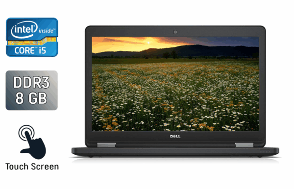 Ноутбук Dell Latitude E5550 / 15.6" (1366x768) TN Touch / Intel Core i5-5300U (2 (4) ядра по 2.3 - 2.9 GHz) / 8 GB DDR3 / 240 GB SSD / Intel HD Graphics 5500 / WebCam / Windows 10