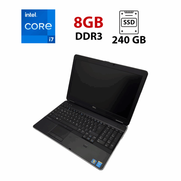 Ноутбук Dell Latitude E6540 / 15.6" (1366x768) TN / Intel Core i7-4810MQ (4 (8) ядра по 2.8 - 3.8 GHz) / 8 GB DDR3 / 240 GB SSD / Intel HD Graphics 4600 / WebCam