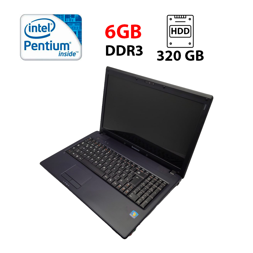 Ноутбук Lenovo G560 / 15.6" (1366x768) TN / Intel Pentium T4300 (2 ядра по 2.1 GHz) / 6 GB DDR3 / 320 GB HDD / Intel HD Graphics / WebCam