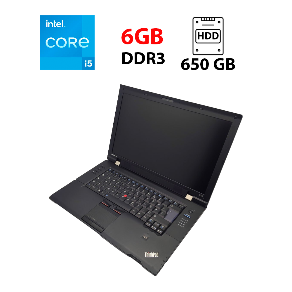 Ноутбук Lenovo ThinkPad L520 / 15.6" (1366x768) TN / Intel Core i5-2520M (2 (4) ядра по 2.5 - 3.2 GHz) / 6 GB DDR3 / 650 GB HDD / Intel HD Graphics 3000 / WebCam