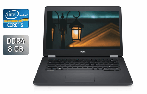 Ультрабук Б-клас Dell Latitude E5470 / 14" (1366x768) TN / Intel Core i5-6440HQ (4 ядра по 2.6 - 3.5 GHz) / 8 GB DDR4 / 256 GB SSD / Intel HD Graphics 530 / HDMI / VGA