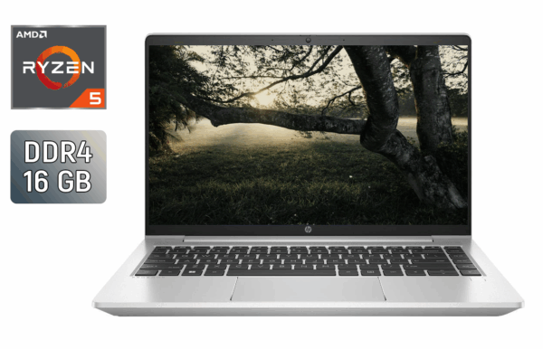 Ультрабук Б-клас HP ProBook 445 G9 / 14" (1920x1080) IPS / AMD Ryzen 5 5625U (6 (12) ядер по 2.3 - 4.3 GHz) / 16 GB DDR4 / 512 GB SSD / AMD Radeon Vega 7 Graphics / WebCam / TouchID / Windows 10