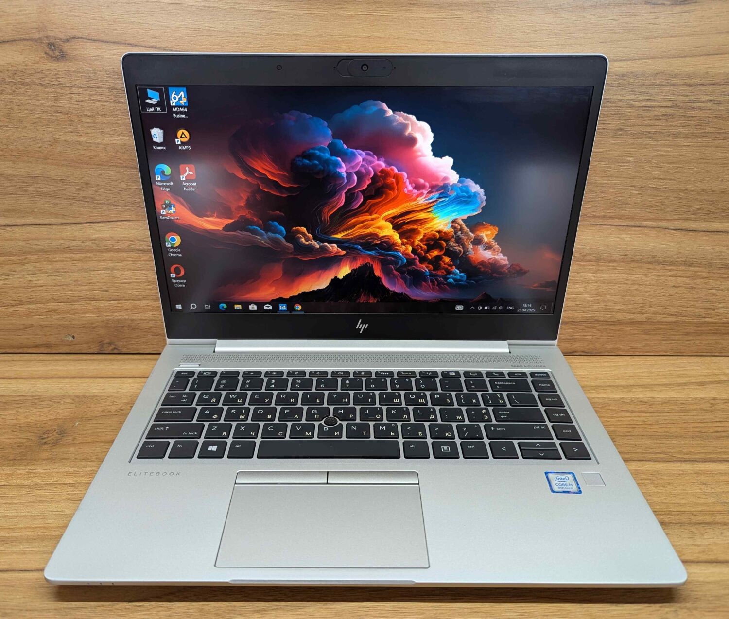 Ультрабук Б-клас HP EliteBook 840 G5 / 14" (1920x1080) IPS / Intel Core i5-8250U (4 (8) ядра по 1.6 - 3.4 GHz) / 16 GB DDR4 / 512 GB SSD / Intel UHD Graphics 620 / Fingerprint / WebCam / Windows 10 - Зображення 2