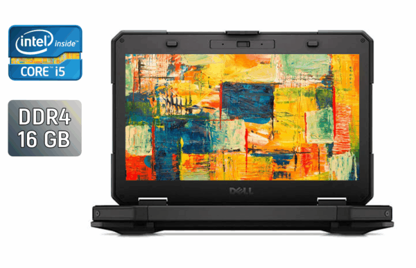 Захищений ноутбук Dell Latitude 14 Rugged 5414 / 14" (1920x1080) IPS / Intel Core i5-6300U (2 (4) ядра по 2.4 - 3.0 GHz) / 16 GB DDR4 / 512 GB SSD / Intel HD Graphics 520 / WebCam / HDMI / Windows 10