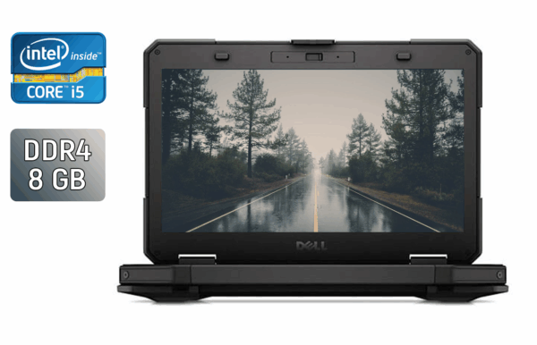 Захищений ноутбук Dell Latitude 14 Rugged 5414 / 14" (1920x1080) IPS / Intel Core i5-6300U (2 (4) ядра по 2.4 - 3.0 GHz) / 8 GB DDR4 / 256 GB SSD / Intel HD Graphics 520 / WebCam / HDMI / Windows 10