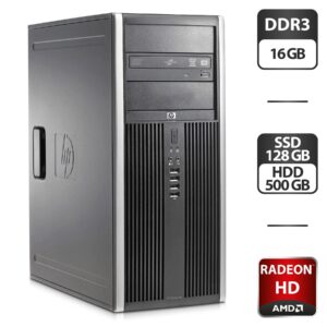 Комп'ютер HP Compaq 8100 Elite Tower / Intel Core i7-860 (4 (8) ядра по 2.8 - 3.46 GHz) / 16 GB DDR3 / 128 GB SSD + 500 GB HDD / AMD Radeon HD 6450, 1 GB GDDR3, 64-bit / DVD-ROM