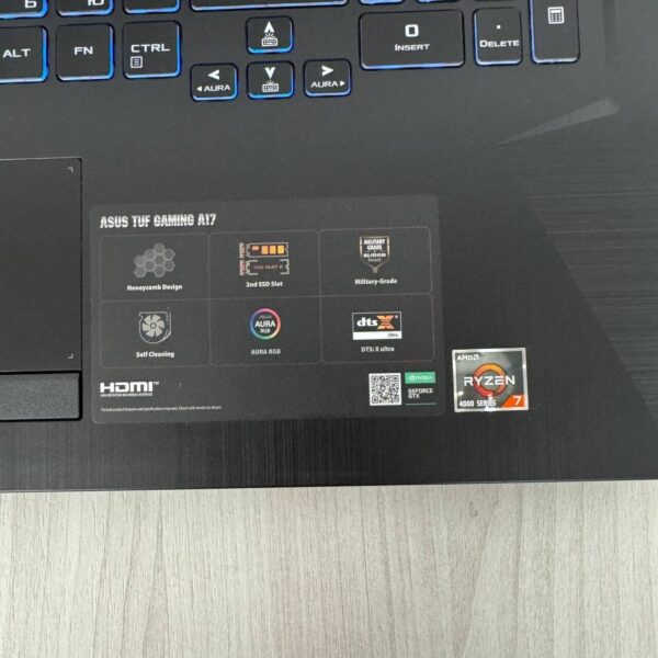 Ігровий ноутбук Asus TUF Gaming A17 FA706IU / 17.3" (1920x1080) IPS / AMD Ryzen 7 4800H (8 (16) ядер по 2.9 - 4.2 GHz) / 16 GB DDR4 / 512 GB SSD NVMe / nVidia GeForce GTX 1660 Ti, 6 GB GDDR6, 192-bit / WebCam - Зображення 8