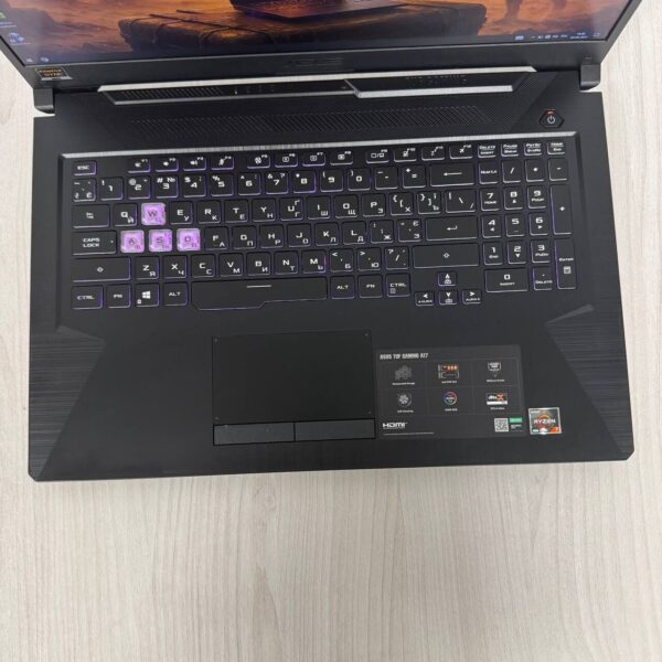 Ігровий ноутбук Asus TUF Gaming A17 FA706IU / 17.3" (1920x1080) IPS / AMD Ryzen 7 4800H (8 (16) ядер по 2.9 - 4.2 GHz) / 16 GB DDR4 / 512 GB SSD NVMe / nVidia GeForce GTX 1660 Ti, 6 GB GDDR6, 192-bit / WebCam - Зображення 7