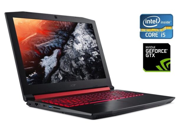 Ігровий ноутбук Б-клас Acer Nitro 5 AN515-51 / 15.6" (1920x1080) IPS / Intel Core i5-7300HQ (4 ядра по 2.5 - 3.5 GHz) / 16 GB DDR4 / 256 GB SSD M.2 / nVidia GeForce GTX 1050, 4 GB GDDR5, 128-bit / WebCam