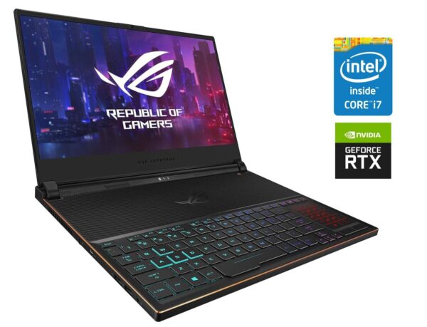 Ігровий ноутбук Б-клас Asus ROG Zephyrus S15 GX531GW / 15.6" (1920x1080) IPS / Intel Core i7-8750H (6 (12) ядер по 2.2 - 4.1 GHz) / 16 GB DDR4 / 512 GB SSD NVMe / nVidia GeForce RTX 2070 Max-Q, 8 GB GDDR6, 256-bit / WebCam