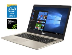 Ігровий ультрабук Б-клас Asus VivoBook Pro 15 N580VD / 15.6" (3840x2160) IPS Touch / Intel Core i7-7700HQ (4 (8) ядра по 2.8 - 3.8 GHz) / 16 GB DDR4 / 256 GB SSD NVMe / nVidia GeForce GTX 1050, 4 GB GDDR5, 128-bit / WebCam