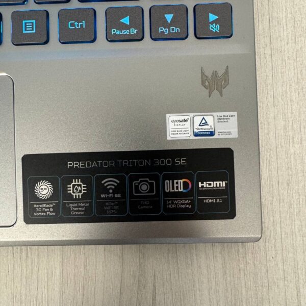 Ігровий ультрабук Б-клас Acer Predator Triton 300 SE PT314-52s / 14" (2880x1800) IPS / Intel Core i7-12700H (14 (20) ядер по 2.3 - 4.7 GHz) / 16 GB DDR5 / 2000 GB SSD NVMe / nVidia GeForce RTX 3060, 6 GB GDDR6, 192-bit / WebCam - Зображення 9