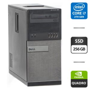 Комп'ютер Dell OptiPlex 990 Tower / Intel Core i7-2600K (4 (8) ядра по 3.4 - 3.8 GHz) / 16 GB DDR3 / 256 GB SSD / nVidia Quadro K620, 2 GB GDDR3, 128-bit / DVD-ROM