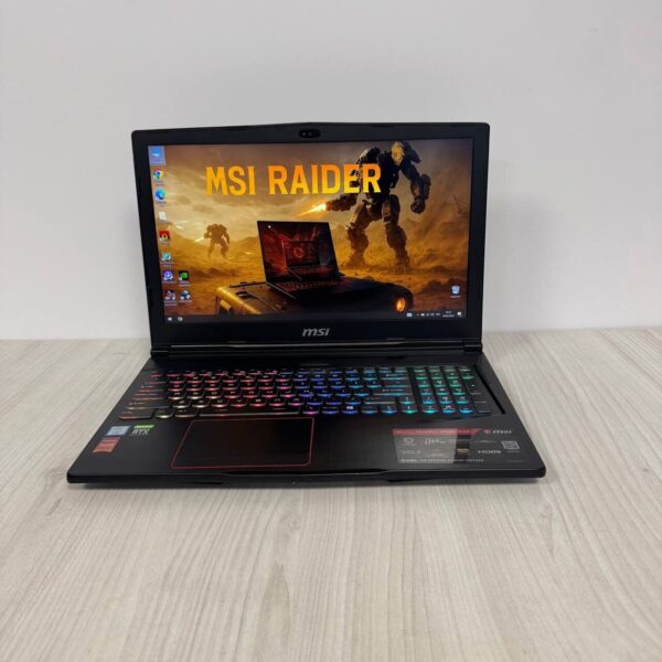 Ігровий ноутбук Б-клас MSI Raider GE63 RGB 9SE / 15.6" (1920x1080) IPS / Intel Core i7-9750H (6 (12) ядер по 2.6 - 4.5 GHz) / 16 GB DDR4 / 512 GB SSD NVMe / nVidia GeForce RTX 2060, 6 GB GDDR6, 192-bit / WebCam - Зображення 2