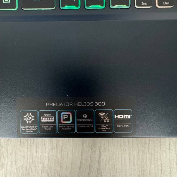 Ігровий ноутбук Б-клас Acer Predator Helios 300 PH315-55 / 15.6" (1920x1080) IPS / Intel Core i7-12700H (14 (20) ядер по 3.5 - 4.7 GHz) / 16 GB DDR5 / 512 GB SSD NVMe / nVidia GeForce RTX 3060, 6 GB GDDR6, 192-bit / WebCam - Зображення 8