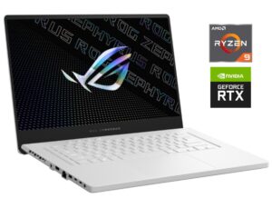 Ігровий ультрабук Б-клас Asus ROG Zephyrus G15 GA503QS White / 15.6" (2560x1440) IPS / AMD Ryzen 9 5900HS (8 (16) ядер по 3.0 - 4.6 GHz) / 32 GB DDR4 / 512 GB SSD NVMe / nVidia GeForce RTX 3080, 8 GB GDDR6, 256-bit