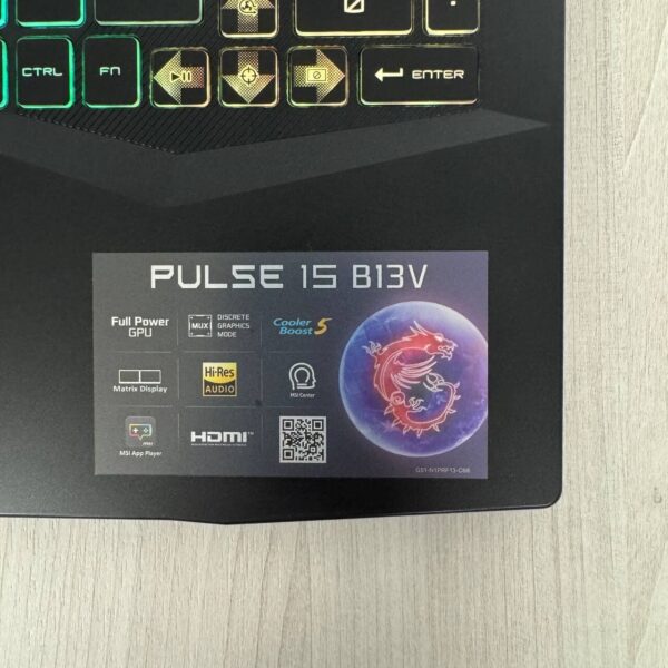 Ігровий ноутбук Б-клас MSI Pulse 15 B13VGK / 15.6" (1920x1080) IPS / Intel Core i7-13700H (14 (20) ядер по 2.4 - 5.0 GHz) / 16 GB DDR5 / 512 GB SSD NVMe / nVidia GeForce RTX 4070, 8 GB GDDR6, 128-bit / WebCam - Зображення 9