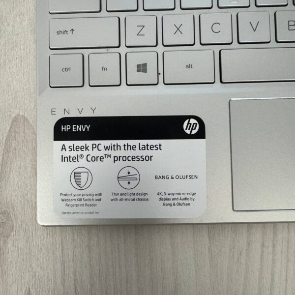 Ультрабук Б-клас HP Envy 13-aq1013dx / 13.3" (3840x2160) IPS Touch / Intel Core i7-1065G7 (4 (8) ядра по 1.3 - 3.9 GHz) / 8 GB DDR4 / 512 GB SSD NVMe / Intel Iris Plus Graphics / WebCam - Зображення 8