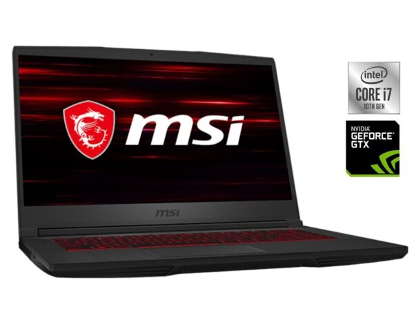 Ігровий ноутбук Б-клас MSI GF65 Thin 10SDR / 15.6" (1920x1080) IPS / Intel Core i7-10750H (6 (12) ядер по 2.6 - 5.0 GHz) / 8 GB DDR4 / 512 GB SSD NVMe / nVidia GeForce GTX 1660 Ti, 6 GB GDDR6, 192-bit / WebCam