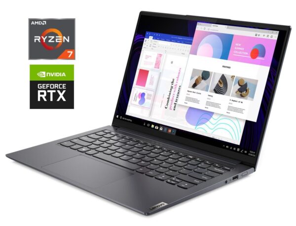 Ігровий ультрабук Б-клас Lenovo Slim 7 ProX 14ARH7 / 14.5" (3072x1920) IPS Touch / AMD Ryzen 7 6800HS (8 (16) ядер по 3.2 - 4.7 GHz) / 16 GB DDR5 / 1000 GB SSD NVMe / nVidia GeForce RTX 3050, 4 GB GDDR6, 128-bit / WebCam
