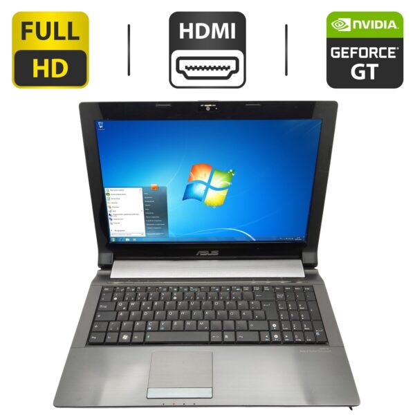 Ноутбук Asus N53 / 15.6" (1920x1080) TN / Intel Core i7-2630QM (4 (8) ядра по 2.0 - 2.9 GHz) / 6 GB DDR3 / 500 GB HDD / nVidia GeForce GT 550M, 2 GB GDDR3, 128-bit / WebCam / АКБ не тримає