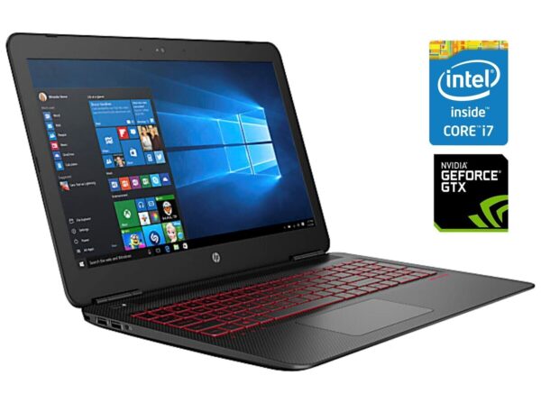 Ігровий ноутбук HP Omen 15-ax210nr / 15.6" (1920x1080) IPS / Intel Core i7-7700HQ (4 (8) ядра по 2.8 - 3.8 GHz) / 16 GB DDR4 / 240 GB SSD / nVidia GeForce GTX 1050 Ti, 4 GB GDDR5, 128-bit / WebCam